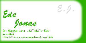 ede jonas business card